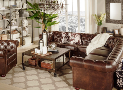 Chesterfield Corner sofa 3-E-3 Sofa Couches Couch Upholstery Sofas Seat Leather