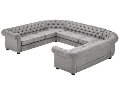 Chesterfield Couch Sofa Upholstery Living landscape U-shape Suite Corner sofa