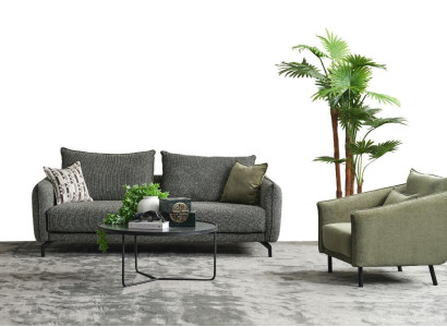 Living room Suite Sofa set Three Seater Armchair Gray Fabric Sofa Set 3+1 Seater