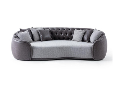 Timeless elegance Chesterfield three-seater sofa 3 seater gray fabric sofa fabric upholstered sofa