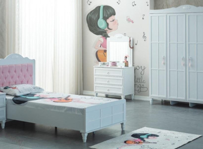 Childrens room Complete e Children's furniture Childrens bed Bed Wood Set 5pcs White