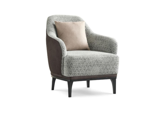 Wing Chair Armchair Single Seater 1 Seater Fabric Chair Gray Design Modern