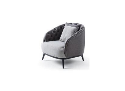 Design Armchair Single Seater 1 Seater Fabric Armchair Gray Design Chesterfield