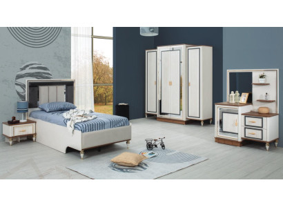 Bedroom Sets Youth Bed Childrens bed White Wood Set 5-piece Bed Modern