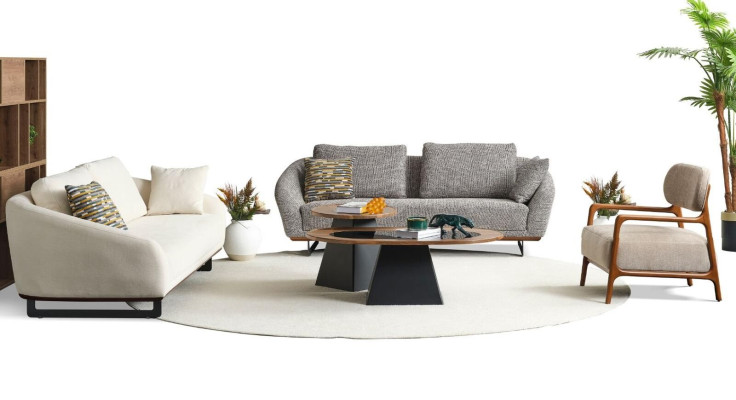 Couch Set Three Seater Armchair Sofa Fabric Beige Fabric Sofa Set Gray 3+3+1