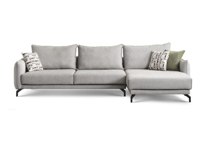 Couch L-shape Corner sofa Living landscape Large sofa Gray Modern upholstered sofa