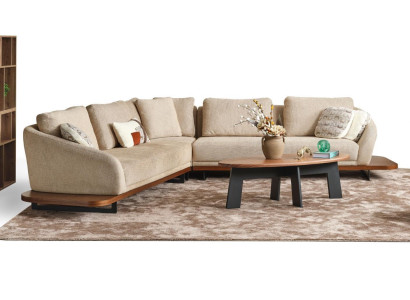 Upholstered sofa Corner sofa L-shape Sofa Living landscape Sofas Beige Modern