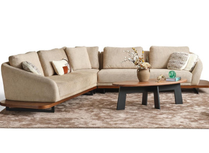 Upholstered sofa Corner sofa L-shape Sofa Living landscape Sofas Beige Modern