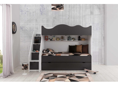 Bunk bed Bed Childrens bed Children's furniture Gray Suite Modern Children
