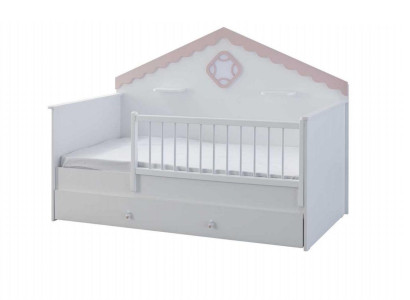 Children's Playpen Bed Crib White Wood Bed Modern