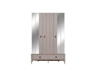 Luxury Wardrobe Children's Wardrobe Wooden Wardrobe Beige Mirror