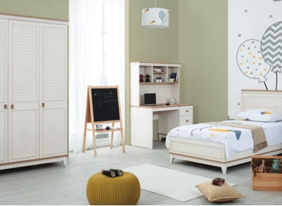 Childrens bed Bedroom Sets Youth bed White Wood Suite 4-piece bed