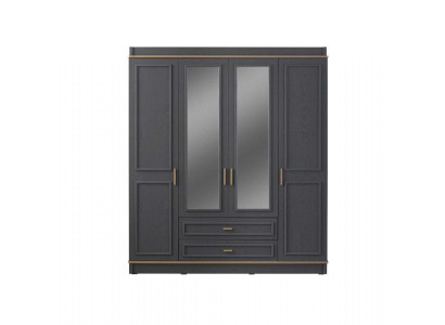 Wardrobe Children's Cupboard Wardrobe Wood Mirror Gray Wooden Cupboard
