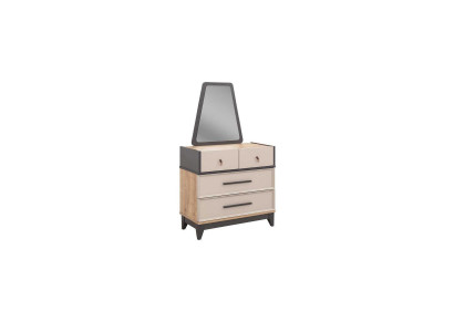 Group Chest of drawers Suite with Mirror Wood Childrens room Beige Console