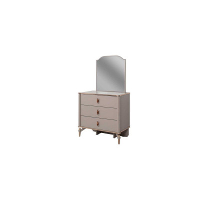 Chest of drawers Suite with Mirror Wood Childrens room Beige Console Set