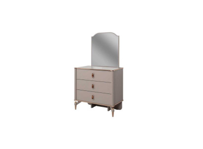 Chest of drawers Suite with Mirror Wood Childrens room Beige Console Set