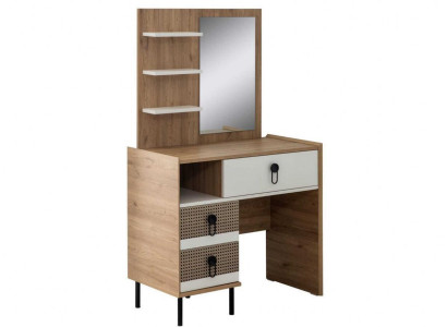 Dressing table Suite with Mirror Wood Bedroom Brown Console Set