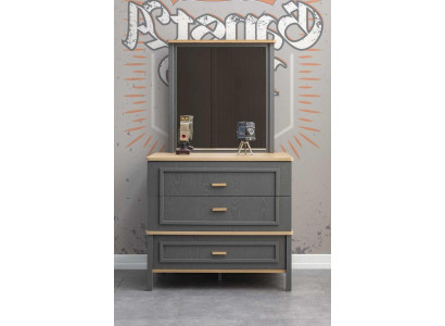 Suite Chest of drawers with Mirror Wood Bedroom Gray Set Console table
