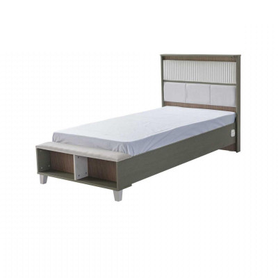 Modern Complete e Kinderfurniture Childrens bed Gray Wood Set 5-piece Bedside table