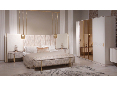 Bedroom Set 4pcs Complete's Bed 2xNight Tables Wardrobe Luxury Furniture