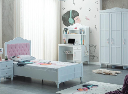 Complete e Kinderfurniture Childrens bed Bed Wood Set 4pcs Childrens room White