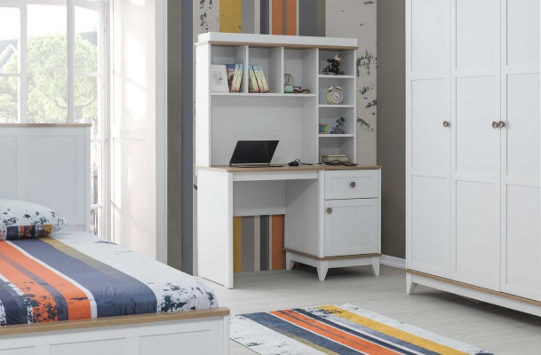 Youth bed children's furniture children's bed complete e white wood set 4 pieces modern