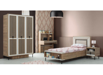 Moderne Complete e Kinderfurniture Childrens bed Braun Wood Set 4tlg Bed new