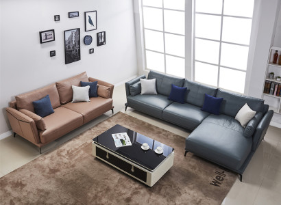 Design Corner sofa Living landscape Sofa Couch L-shape Upholstery Couches Leather Couches