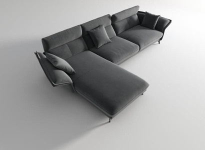 Sofa Fabric L-shape Couch Living landscape Corner sofa Suite Modern Design Couches