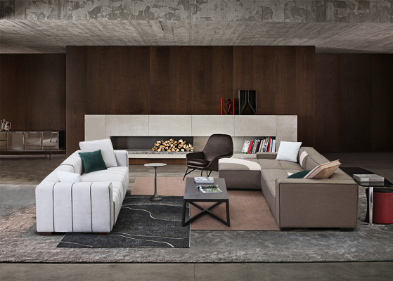 Corner sofa Living landscape Sofa Couch L-shape Upholstery Couches Leather Design Italy