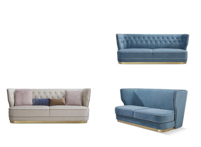 Design Luxury Couch 4 Seater Upholstery Sofa - Italian Style Living room Furniture