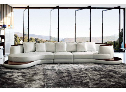 Leather Sofa Corner sofa Living landscape Round Couch Seat Upholstery Suite Rundsofa new