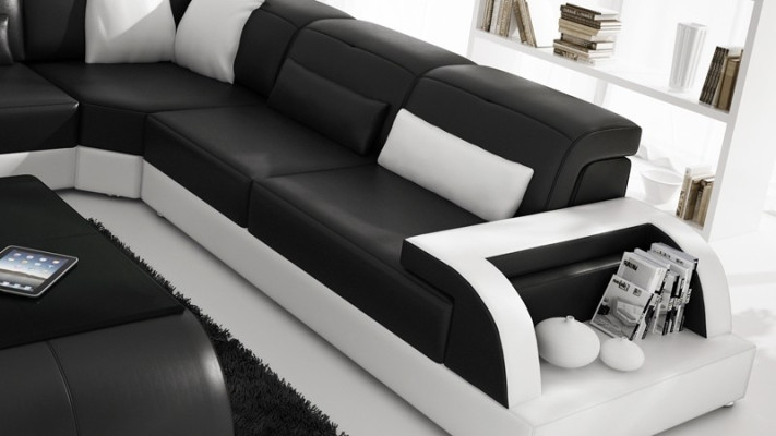 Corner sofa Sofa Couch Upholstery Living landscape Leather Corner Sofas Suite L-shape new