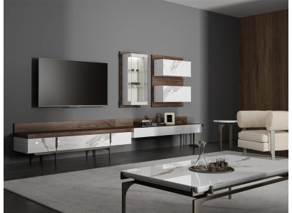 Wall unit tv stand sideboard wall cabinet modern living room hanging display case wood