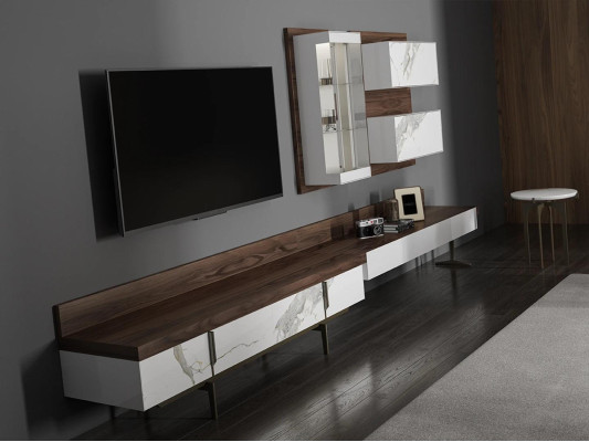 Wall unit tv stand sideboard wall cabinet modern living room hanging display case wood