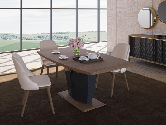 Dining table Dining room Set 8 pieces Dining set Modern Sideboard Set new 4x Chairs