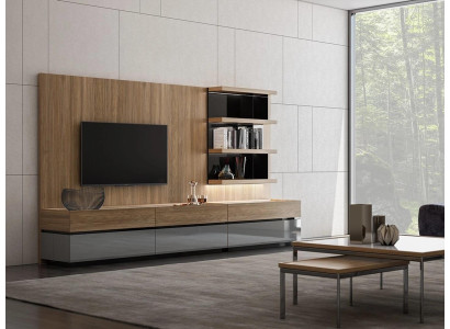 Living room furniture Wall unit 320 cm Furnishings Brown Luxury Wall Shelves