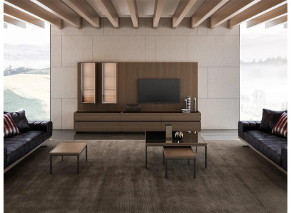 Living room Wooden furniture Wall unit TV lowboard Complete Modern Furnishings