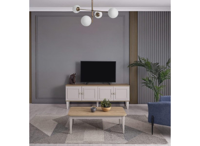 TV Stand Wardrobe TV-cabinet Lowboard Living room Gray Wood Sideboard Modern