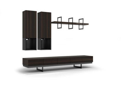 Living room set TV lowboard 2x wall cabinet Design Furnishings Modern Wall shelf