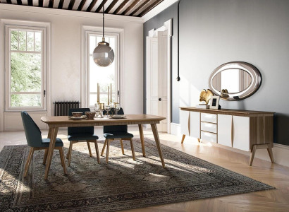 Dining set Design Dining room Furniture White Luxury Set Dining table 4x Chairs Sideboard