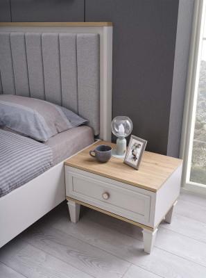 Group Bedside table Consoles Wood Side Bedroom Gray Nightstand