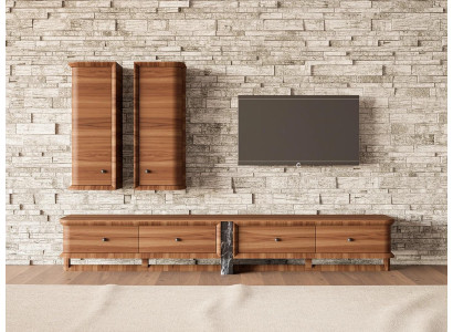 Complete Wall unit Living room TV lowboard 2x wall cabinet wooden furniture