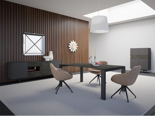 Designer Dining Room Dining table Set Chairs Metal Textill Dining set Wardrobe