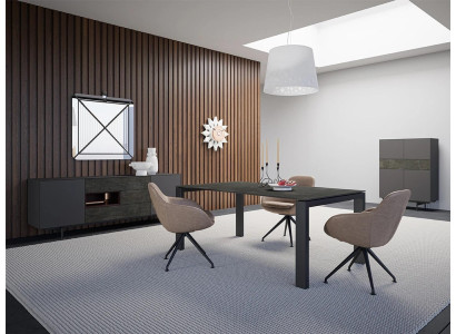 Designer Dining Room Dining table Set Chairs Metal Textill Dining set Wardrobe