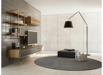 Modern Set TV Lowboard Design Wall unit Living room Wall shelf Luxury wall cabinet