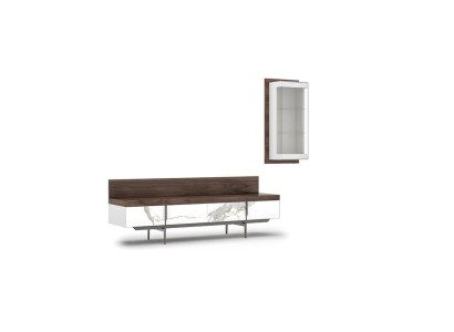 Living room set 2-piece TV lowboard complete hanging display case luxury modern design