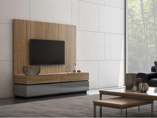 Wall unit TV Wall Wood Style Modern Living room Furniture TV Lowboard new Furnishings