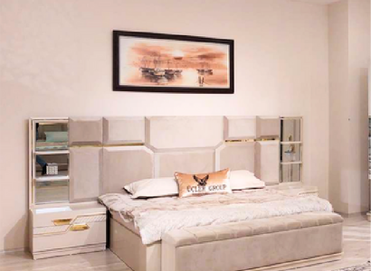 Set Double bed Luxury 2x Bedside tables Bedroom Modern Designer Furniture