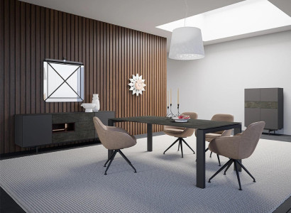 Dining set Dining room Set 8 pieces Dining table 4x Chairs Luxury Wardrobe Design Furnishings